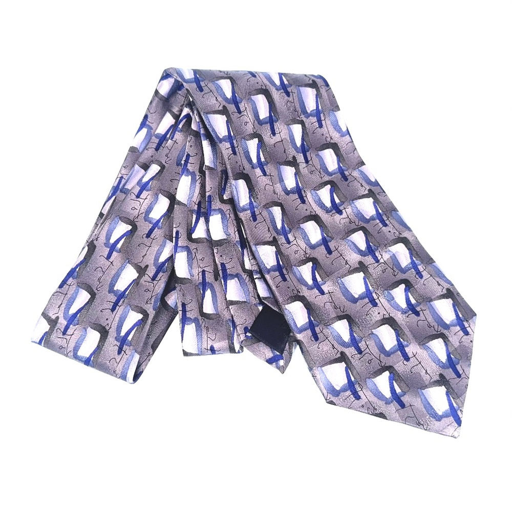 J. Garcia Silk Tie Abstract Art Gray Blue 1996 Estate of Jerry Garcia